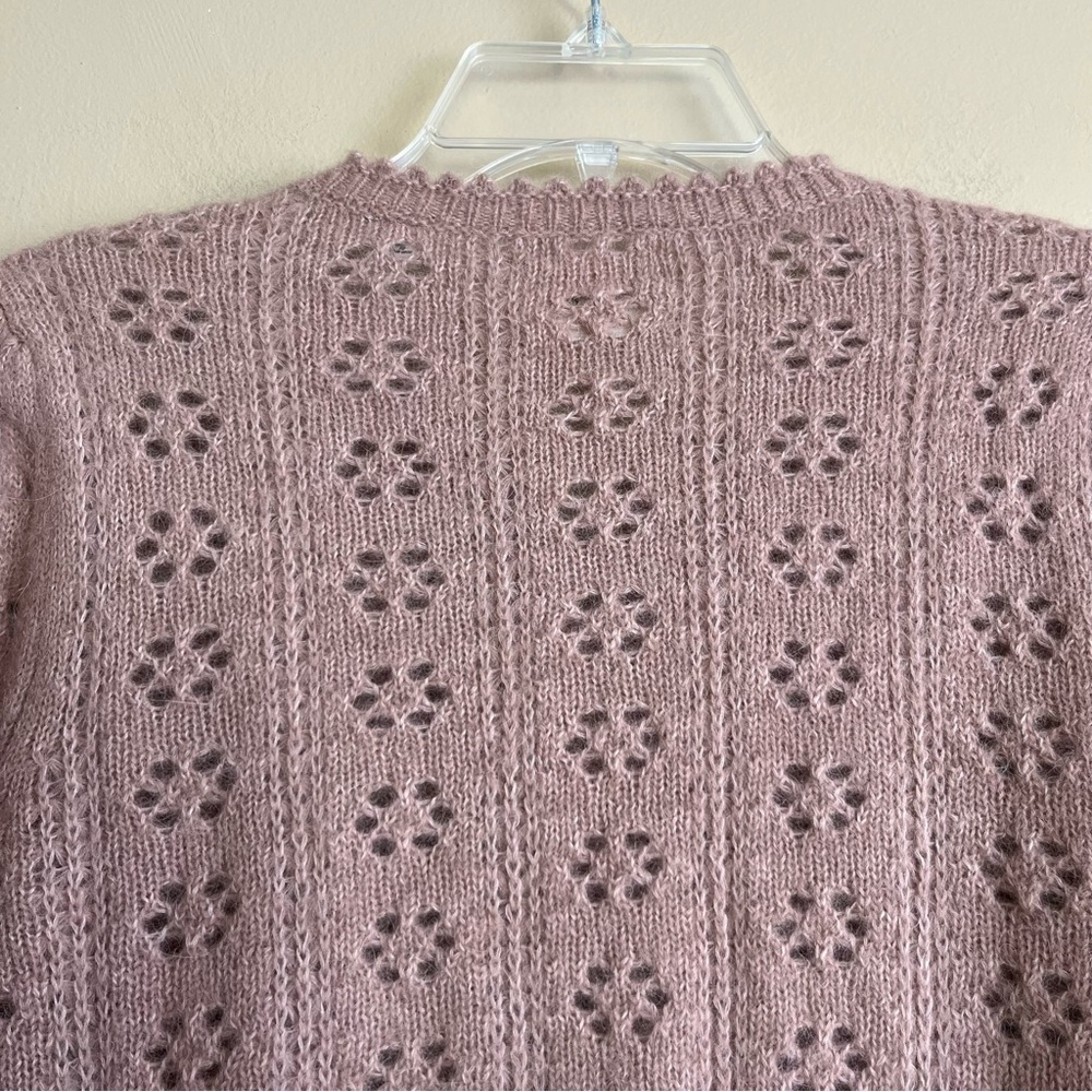 Doen Emery Pointelle Knit Cardigan in Clay Pink - Picture 11 of 14